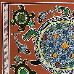 Mandana Art - Painting | Lucky Charm Turtle ( 11 x 14 inch)