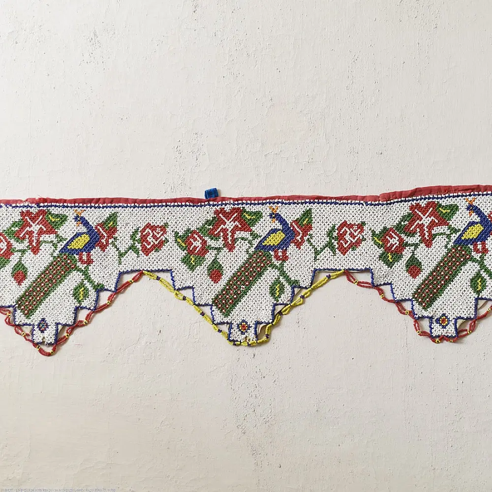 Bead Work ~ Antique Door Toran - Peacock Motif