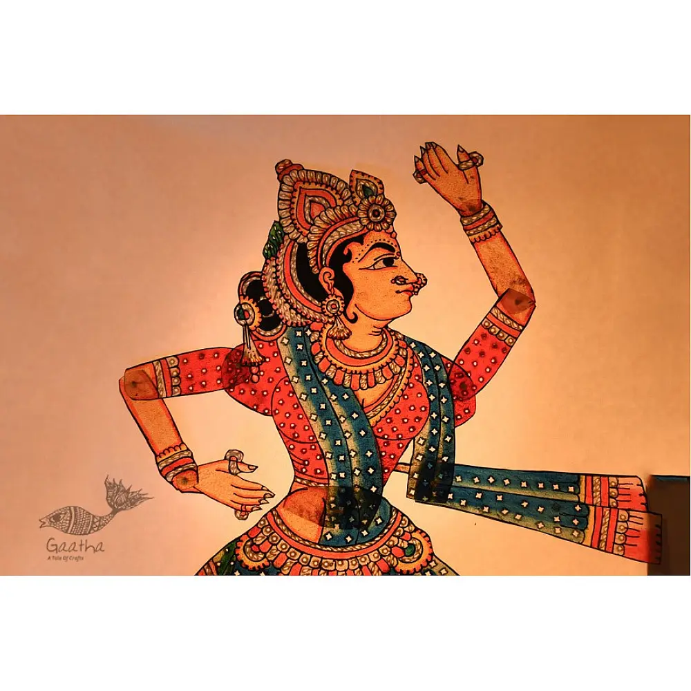 Handmade leather puppet- radha