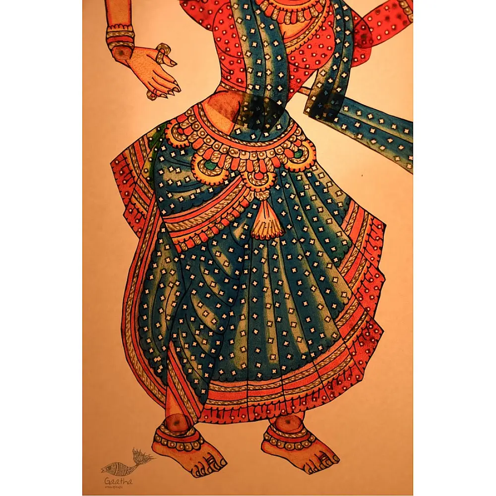 Handmade leather puppet- radha