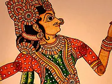 Leather Puppets | Radha (Green Saree) 
