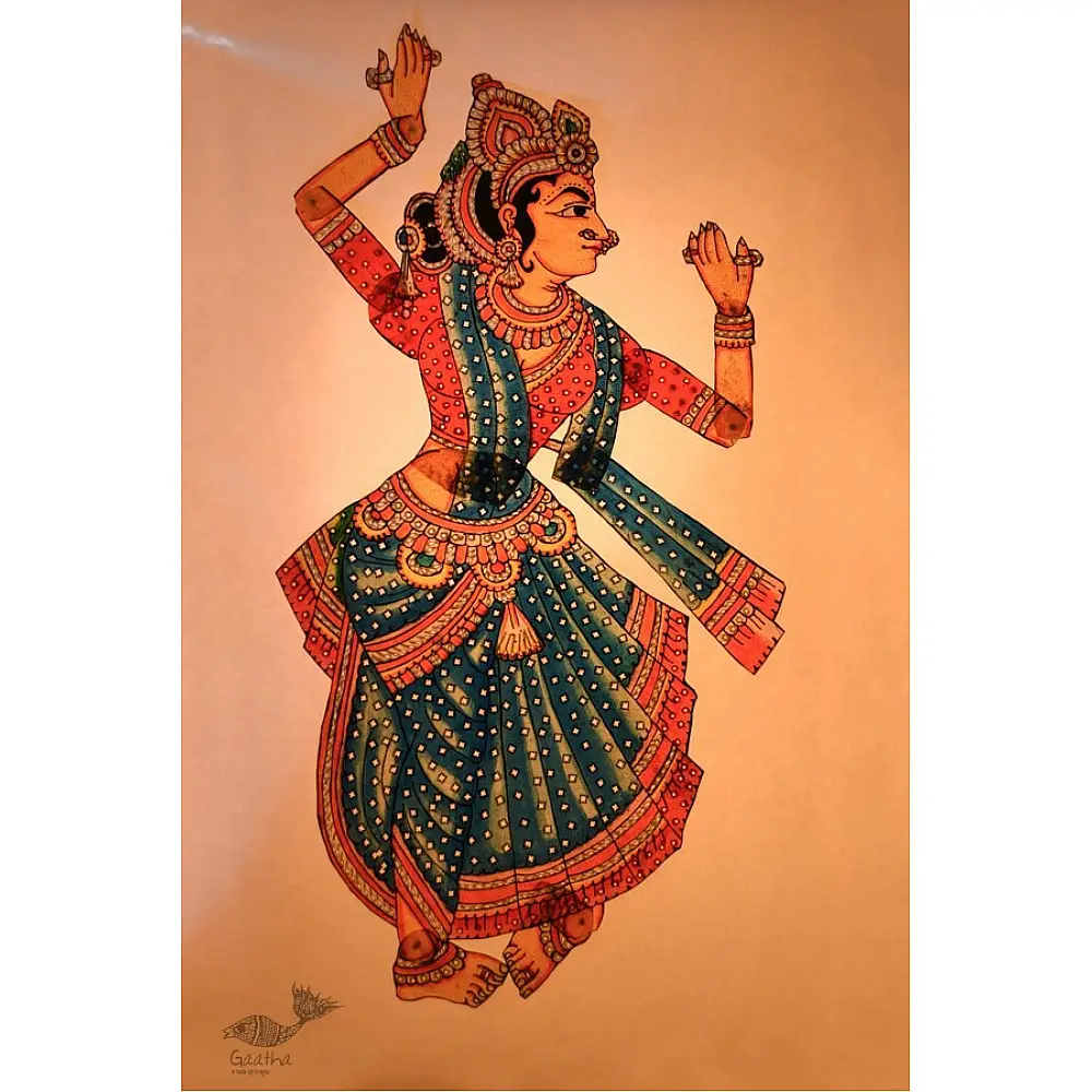 Handmade leather puppet- radha