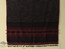 Breezy Mangroves | Handwoven Bhujodi Cotton Dupatta - Navy Blue