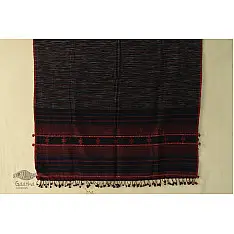 Breezy Mangroves | Handwoven Bhujodi Cotton Dupatta - Navy Blue