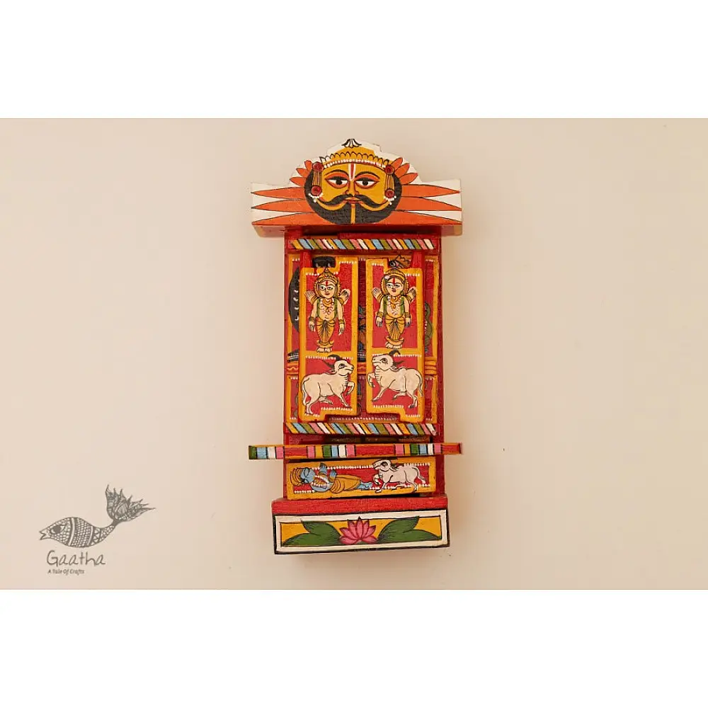 कथनिक ☀ Kaavad a Wooden Shrine ( RED - 29 cm) ~ 113