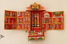 कथनिक ☀ Kaavad a Wooden Shrine ( RED - 29 cm) ~ 113