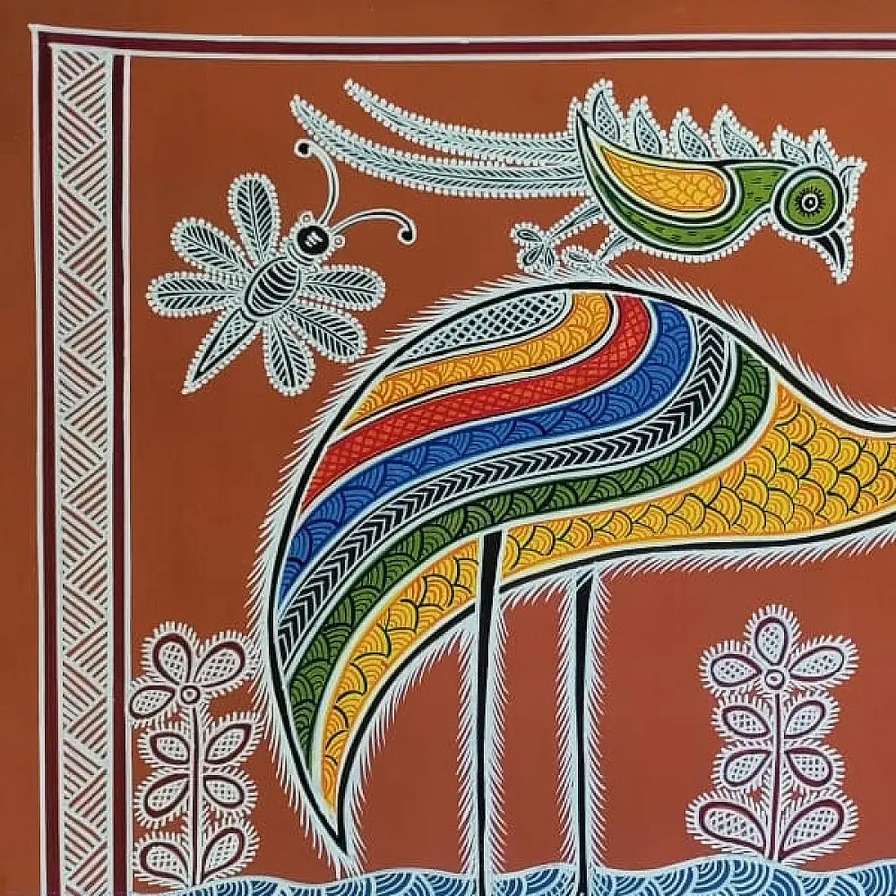 shop Mandana Art - Painting ~ Crane ( 11 x 14 inch)