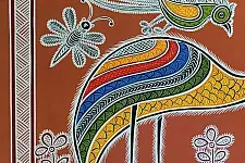 Mandana Art - Painting ~ Crane ( 11 x 14 inch)