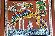 Mandana Art - Painting ~ Crane ( 11 x 14 inch)