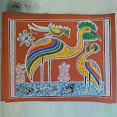 Mandana Art - Painting ~ Crane ( 11 x 14 inch)