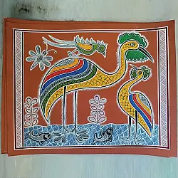 Mandana Art - Painting ~ Crane ( 11 x 14 inch)