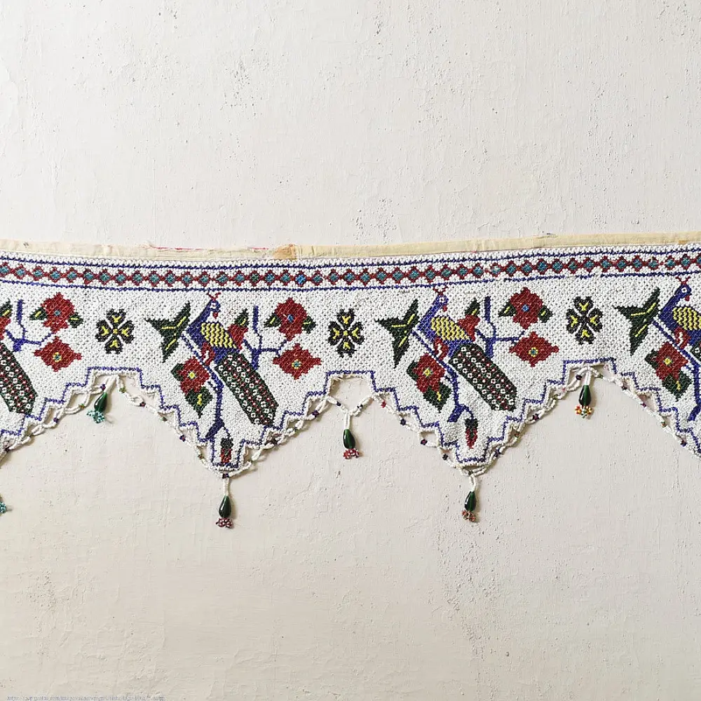 Bead Work Antique Door Toran - Peacock Motif