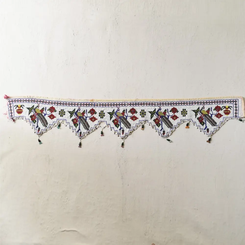 Bead Work Antique Door Toran - Peacock Motif