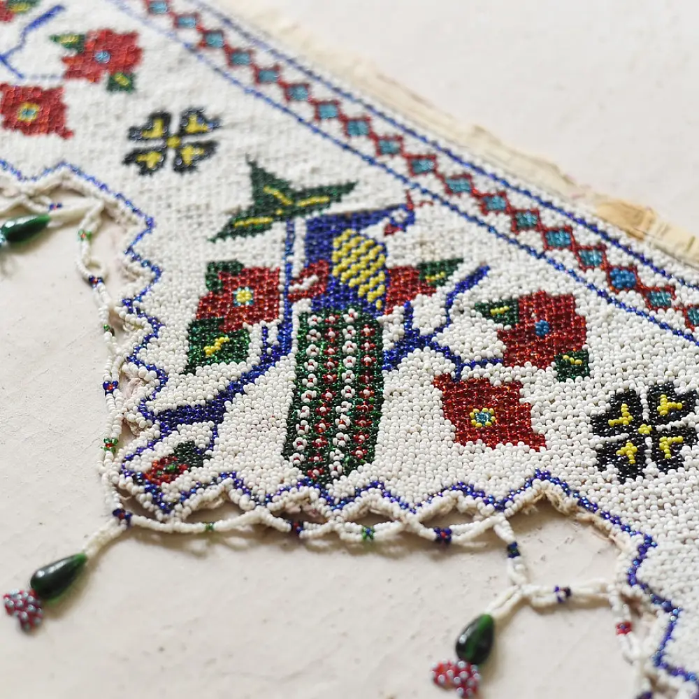 Bead Work Antique Door Toran - Peacock Motif