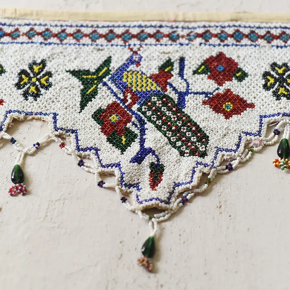 Bead Work Antique Door Toran - Peacock Motif