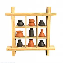 Terracotta Tales | Terracotta Pottery Art - Miniature Wall Art Frame - C
