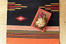 A finite infinity ❧ Handwoven Geometric Dhurries  ( 2 x 6 )