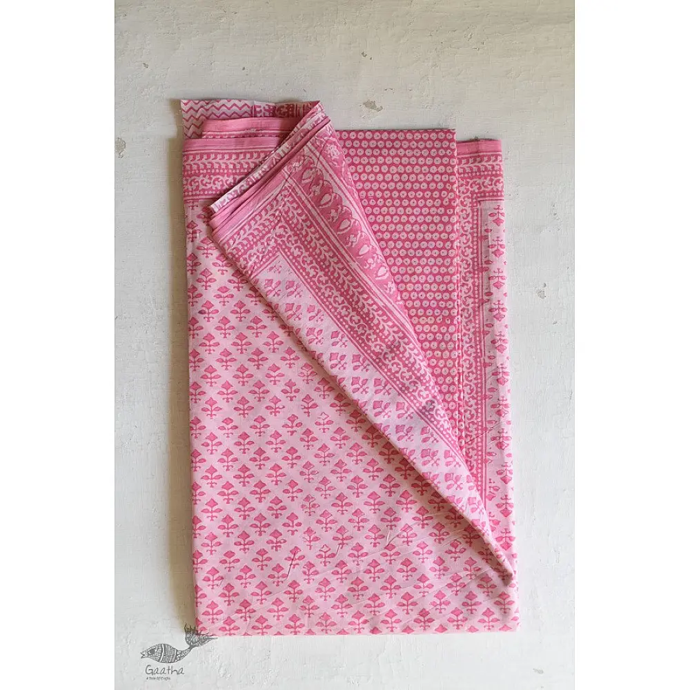 Shop Gamthi Block Printed pure cotton saree