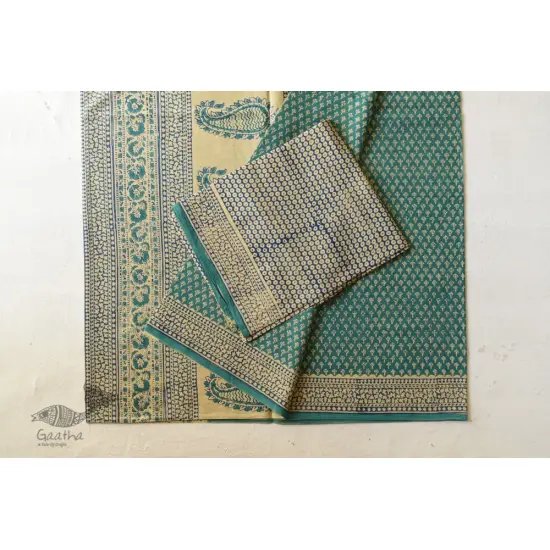 Shop Gamthi Block Print pure cotton saree