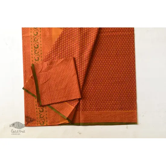 Shop Gamthi Block Print pure cotton saree