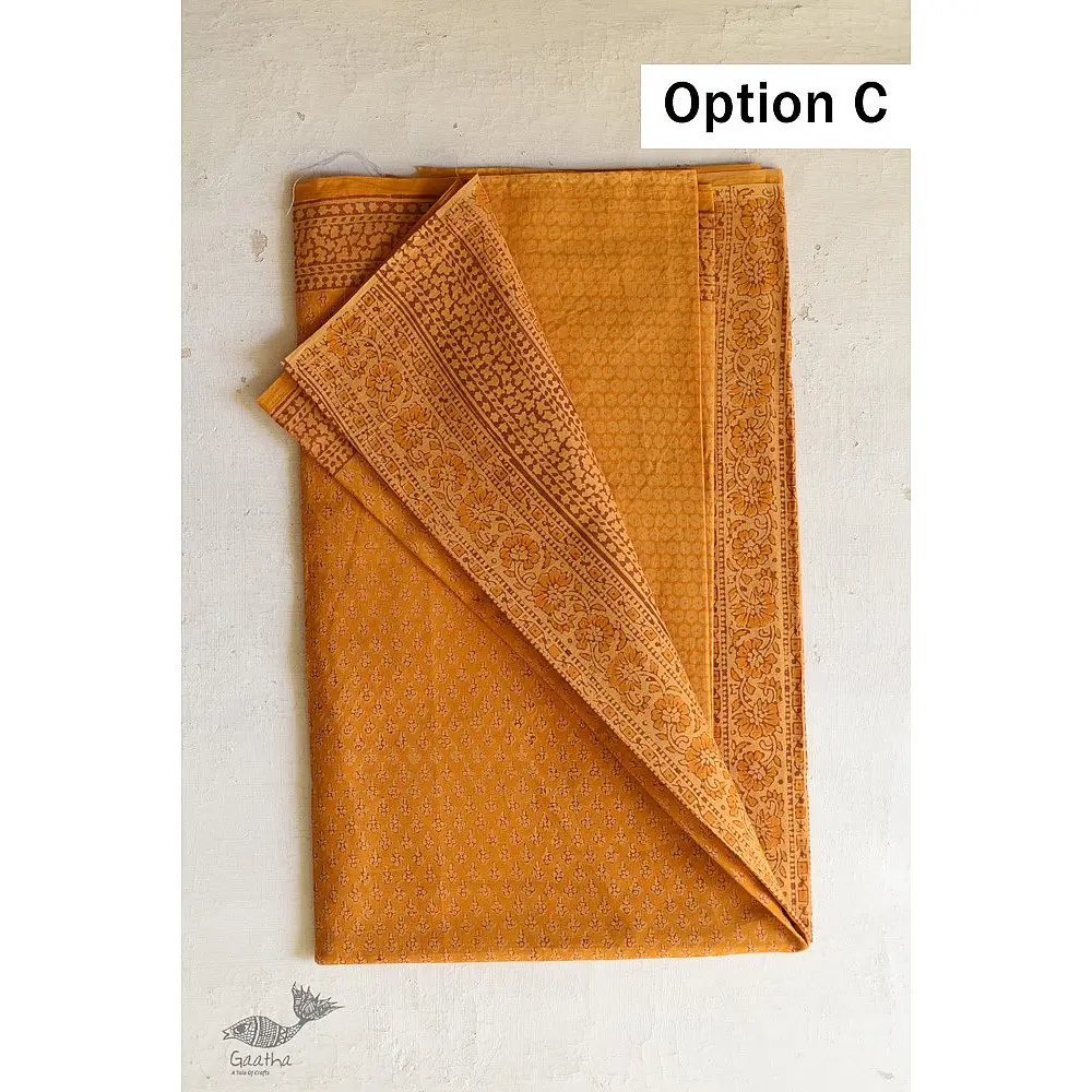 Shop Gamthi Block Print pure cotton saree