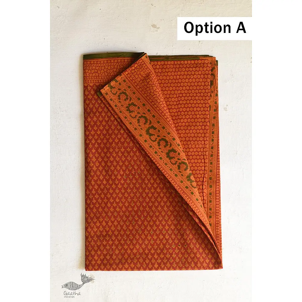 Shop Gamthi Block Print pure cotton saree