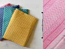 Eshana ~ Gaamthi Block Print Cotton Saree ( Four Color Options ) - E