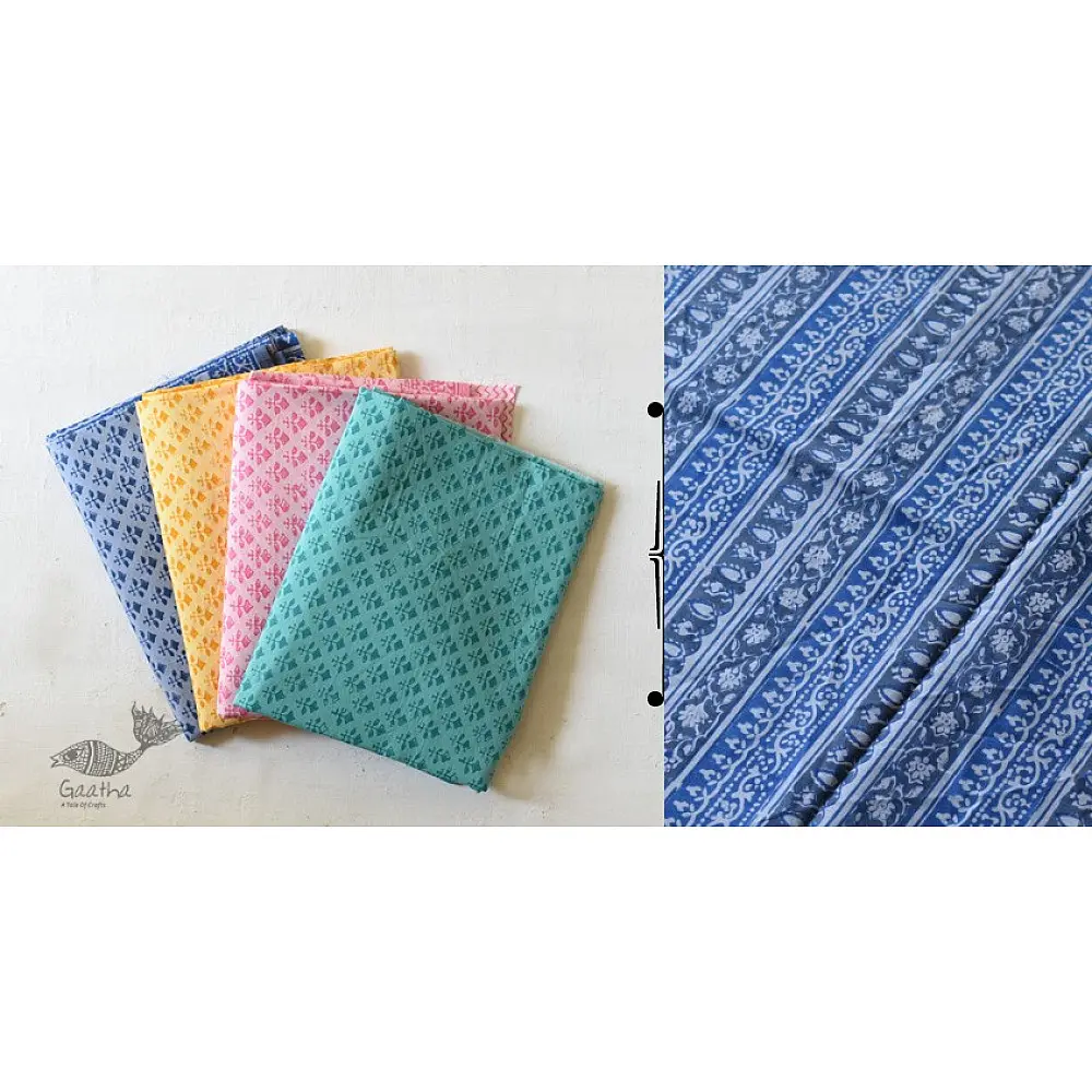 Shop Gamthi Block Printed pure cotton saree