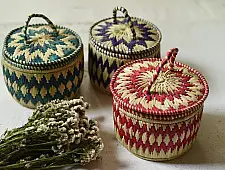 Moonj Grass Basket | Storage basket / Roti box ( Three colour options )