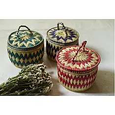Moonj Grass Basket | Storage basket / Roti box ( Three colour options )