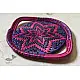 Moonj Grass handicraft - Serving Tray-Pink & Purple