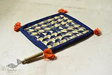 Moonj Grass Basket | Hand Fan - Blue