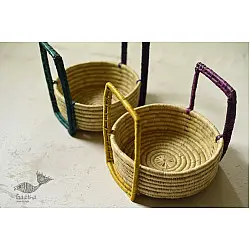 Moonj Grass Basket | Handmade Multipurpose basket (Two Colour Options)