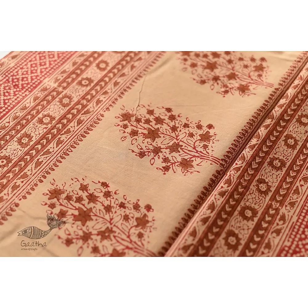 Shop Gamthi Block Print pure cotton saree
