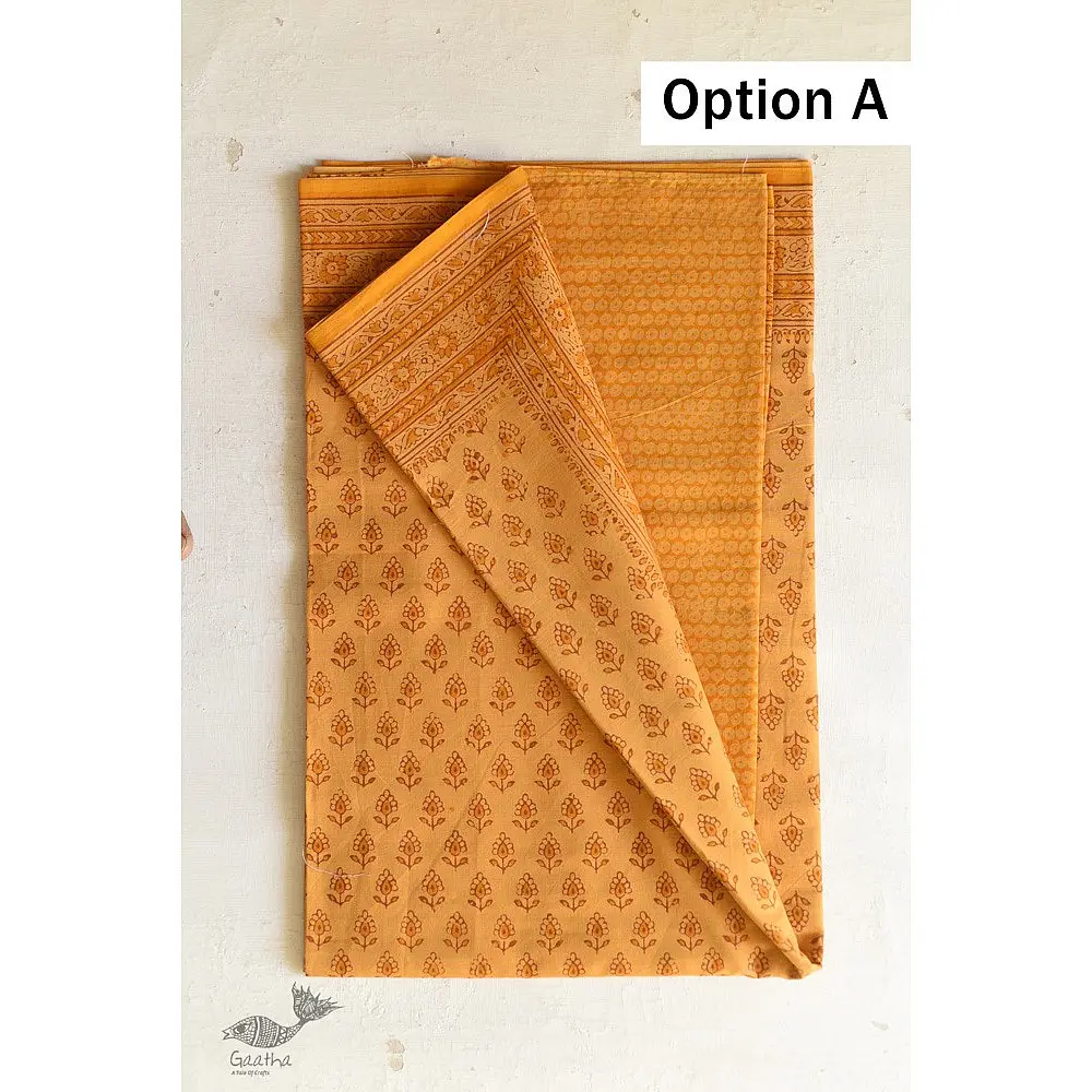 Shop Gamthi Block Print pure cotton saree