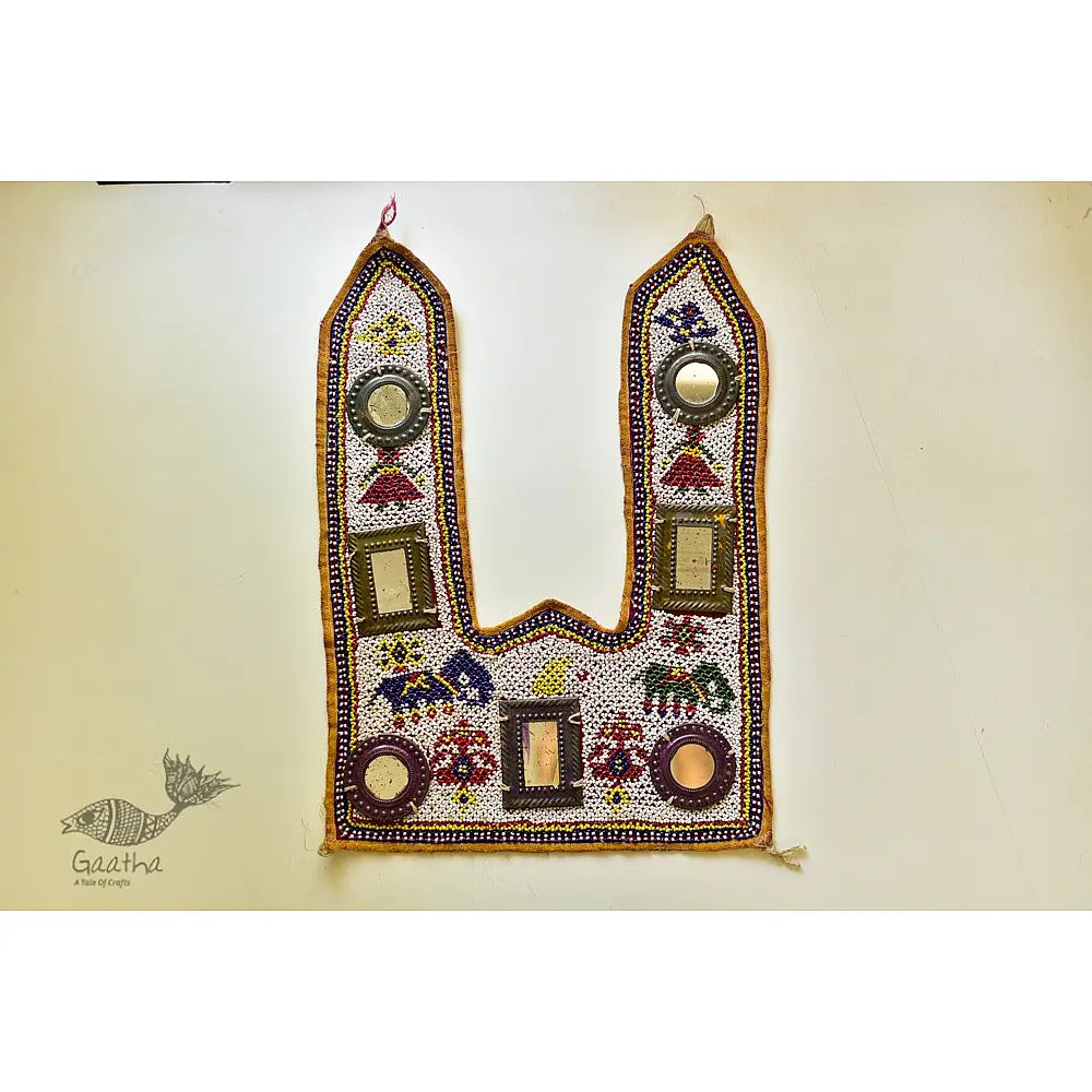 Hand made Antique wall hanging glass bead small toran 3