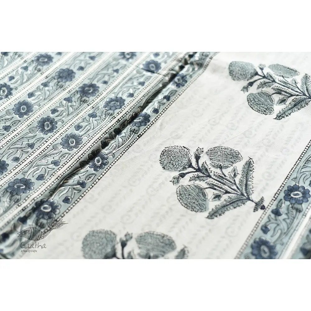 Traditional Design Bagru Saree | White colour