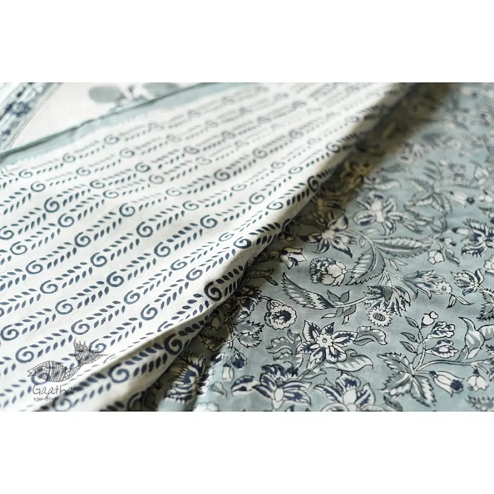 Traditional Design Bagru Saree | White colour