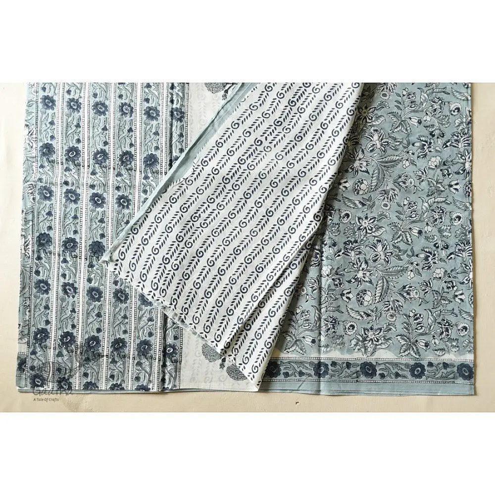 Traditional Design Bagru Saree | White colour