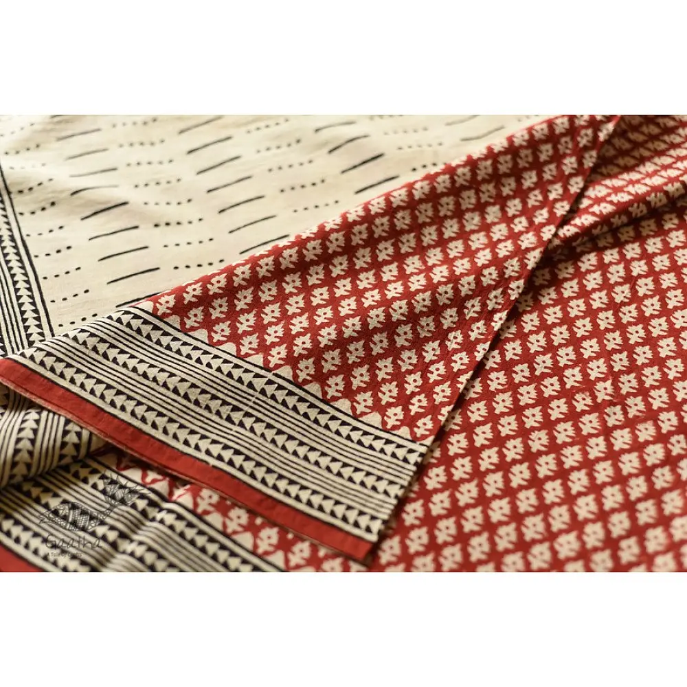shop Bagru Block Printed Cotton Saree
