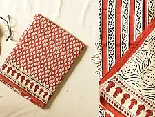 Indigenous Impressions | Bagru Block Printed Cotton Red Saree