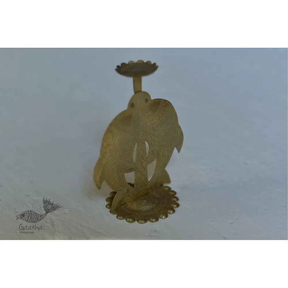 brass fish candle stand