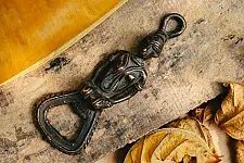 Antique Finish Brass . Bottle Opener - 5.5" x 1.9" x 0.8" ❋ A