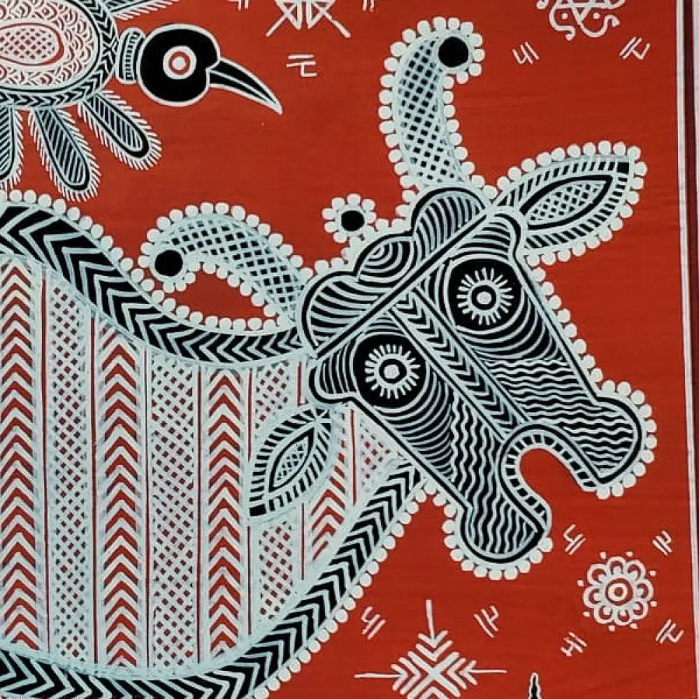 shop Mandana Art - Painting  ~ Cow ( 11 x 14 inch)
