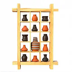Terracotta Tales | Terracotta Pottery Art - Miniature Wall Art Frame - E
