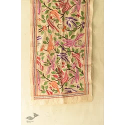 Pushparam . पुष्पारम | Kantha Tussar Silk Stole ~ Hand Embroidery