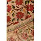 Kantha Tussar Silk Hand Embroidered Dupatta ~ Red Flowers All Over