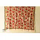 Kantha Tussar Silk Hand Embroidered Dupatta ~ Red Flowers All Over