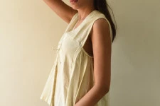 Shweta . श्वेता | Handwoven Checks Top | Cotton White 