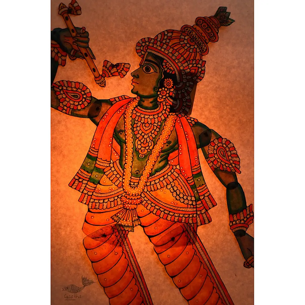 shop handmade leather puppet - krishna